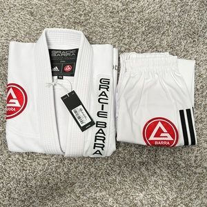 *Brand New* Gracie Barra/Adidas White/Black Comp Gi